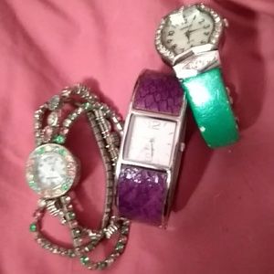 Three costume bracelet watches